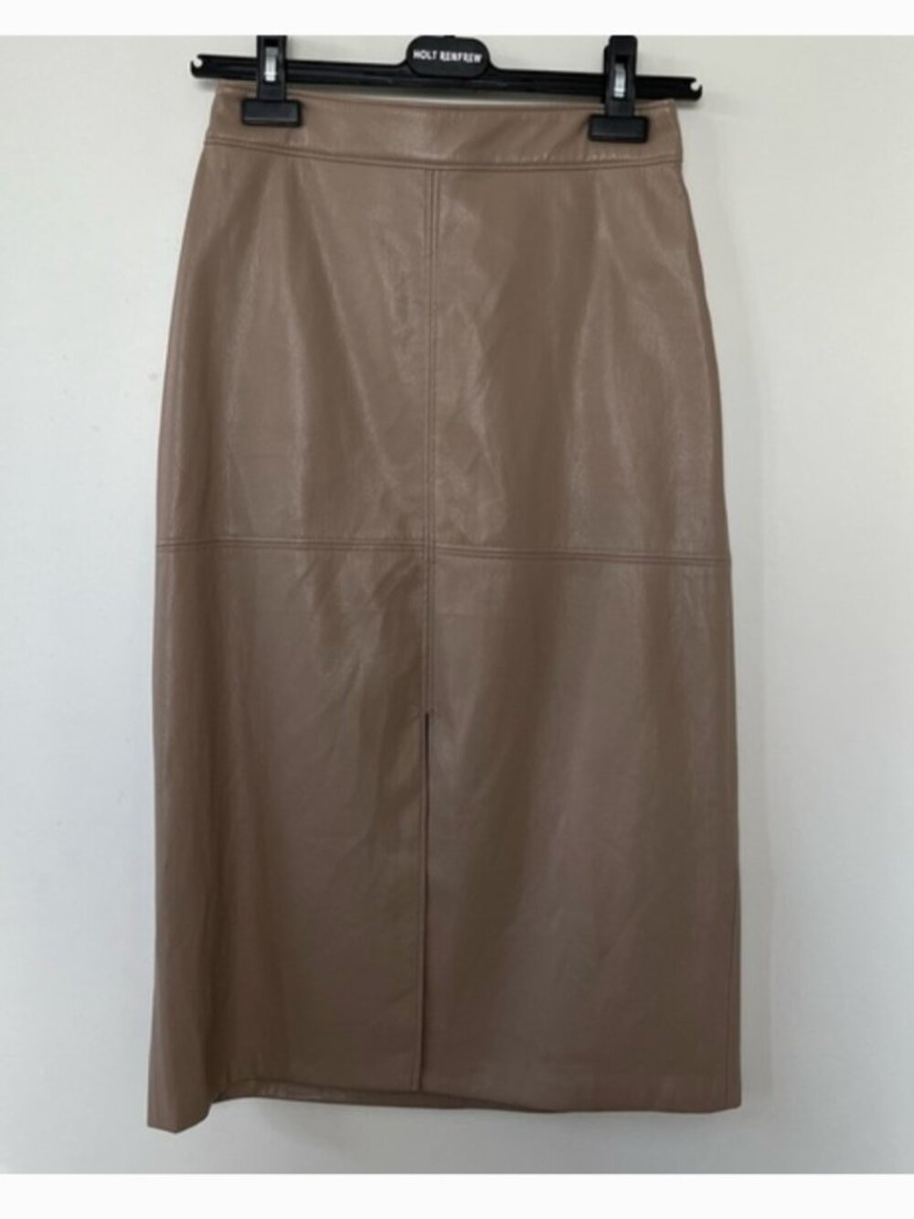 Beautiful! Simons Faux Leather Midi Skirt  - Taupe Brown - sz: 2 or US: Small